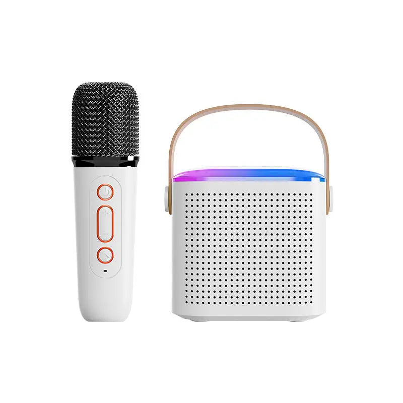 Microphone Karaoke Machine Bluetooth Speaker With 2 Wireless Mic RGB Light Home Family Singing Speaker GypsyLadys