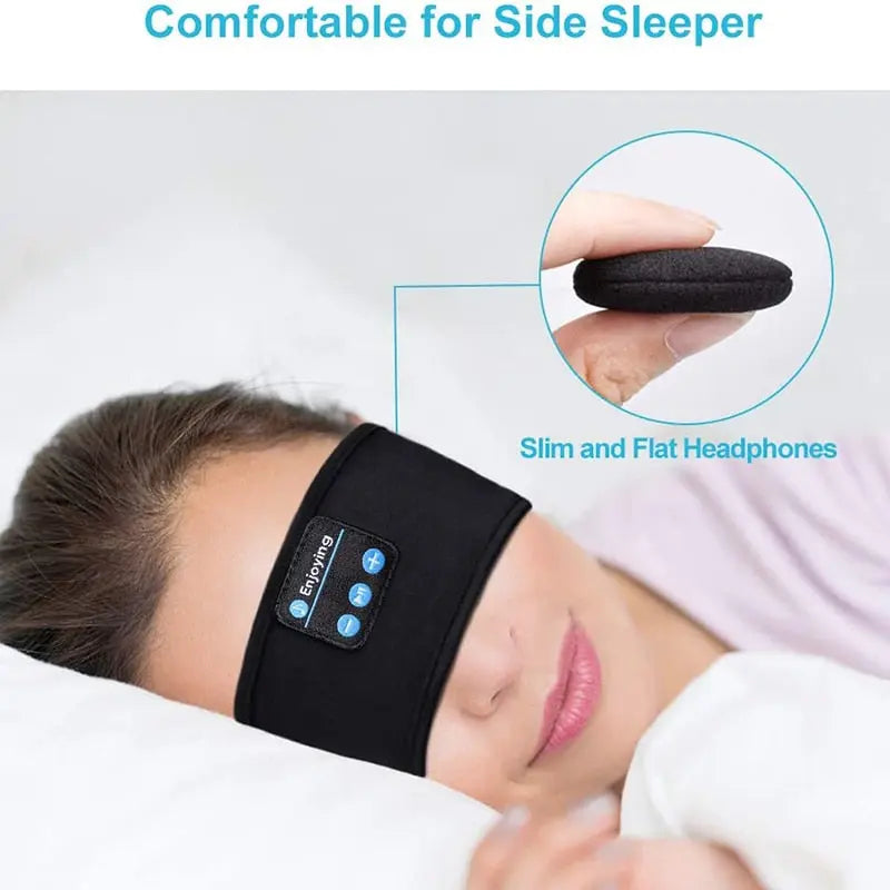 Wireless Bluetooth Sleeping Headphones Headband Thin Soft Elastic Comfortable Music Ear Phones Eye Mask For Side Sleeper Sports GypsyLadys